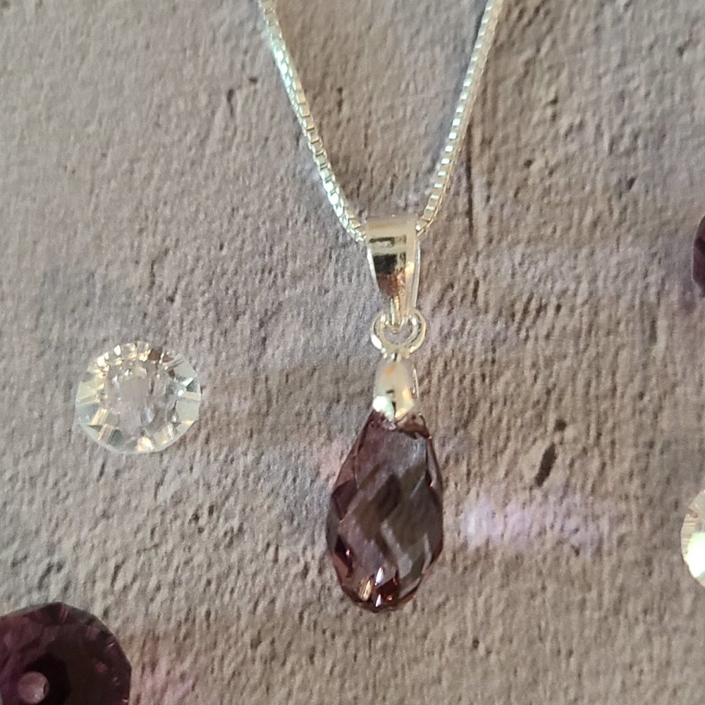 Swarovski® Crystal Purple Pendant on a Chain